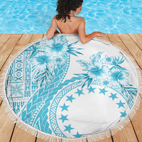 Kia Orana Cook Islands Beach Blanket Tiare and Stars - Turquoise LT7 - Polynesian Pride