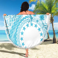 Kia Orana Cook Islands Beach Blanket Tiare and Stars - Turquoise LT7 - Polynesian Pride