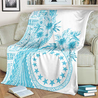 Kia Orana Cook Islands Blanket Tiare and Stars - Turquoise LT7 - Polynesian Pride