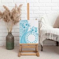 Kia Orana Cook Islands Canvas Wall Art Tiare and Stars - Turquoise LT7 - Polynesian Pride