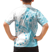 Kia Orana Cook Islands Family Matching Summer Maxi Dress and Hawaiian Shirt Tiare and Stars - Turquoise