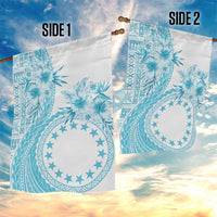 Kia Orana Cook Islands Garden Flag Tiare and Stars - Turquoise LT7 - Polynesian Pride