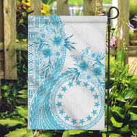 Kia Orana Cook Islands Garden Flag Tiare and Stars - Turquoise LT7 Garden Flag Turquoise - Polynesian Pride