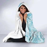 Kia Orana Cook Islands Hooded Blanket Tiare and Stars - Turquoise LT7 - Polynesian Pride