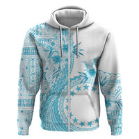 Kia Orana Cook Islands Hoodie Tiare and Stars - Turquoise LT7 Zip Hoodie Turquoise - Polynesian Pride