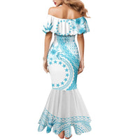Kia Orana Cook Islands Mermaid Dress Tiare and Stars - Turquoise