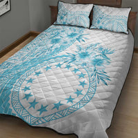 Kia Orana Cook Islands Quilt Bed Set Tiare and Stars - Turquoise LT7 - Polynesian Pride