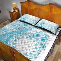 Kia Orana Cook Islands Quilt Bed Set Tiare and Stars - Turquoise LT7 - Polynesian Pride