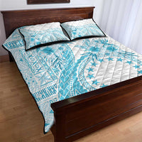 Kia Orana Cook Islands Quilt Bed Set Tiare and Stars - Turquoise LT7 - Polynesian Pride