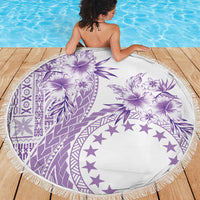 Kia Orana Cook Islands Beach Blanket Tiare and Stars - Lavender LT7 - Polynesian Pride