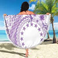 Kia Orana Cook Islands Beach Blanket Tiare and Stars - Lavender LT7 - Polynesian Pride