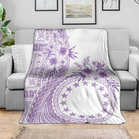 Kia Orana Cook Islands Blanket Tiare and Stars - Lavender LT7 - Polynesian Pride