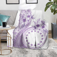 Kia Orana Cook Islands Blanket Tiare and Stars - Lavender LT7 - Polynesian Pride