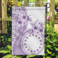 Kia Orana Cook Islands Garden Flag Tiare and Stars - Lavender LT7 Garden Flag Lavender - Polynesian Pride