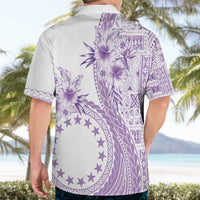 Kia Orana Cook Islands Hawaiian Shirt Tiare and Stars - Lavender LT7 - Polynesian Pride
