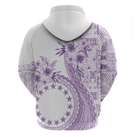 Kia Orana Cook Islands Hoodie Tiare and Stars - Lavender LT7 - Polynesian Pride