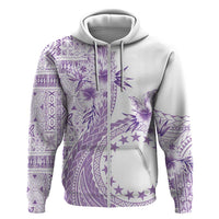 Kia Orana Cook Islands Hoodie Tiare and Stars - Lavender LT7 Zip Hoodie Lavender - Polynesian Pride