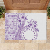 Kia Orana Cook Islands Rubber Doormat Tiare and Stars - Lavender LT7 Lavender - Polynesian Pride