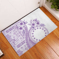 Kia Orana Cook Islands Rubber Doormat Tiare and Stars - Lavender LT7 - Polynesian Pride