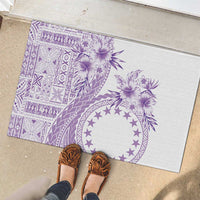Kia Orana Cook Islands Rubber Doormat Tiare and Stars - Lavender LT7 - Polynesian Pride