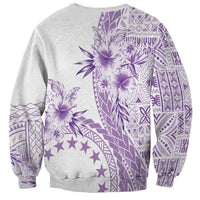 Kia Orana Cook Islands Sweatshirt Tiare and Stars - Lavender LT7 - Polynesian Pride