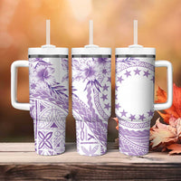 Kia Orana Cook Islands Tumbler With Handle Tiare & Stars - Lavender LT7 - Polynesian Pride
