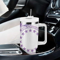 Kia Orana Cook Islands Tumbler With Handle Tiare & Stars - Lavender LT7 - Polynesian Pride