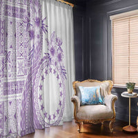 Kia Orana Cook Islands Window Curtain Tiare and Stars - Lavender LT7 - Polynesian Pride