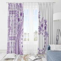 Kia Orana Cook Islands Window Curtain Tiare and Stars - Lavender LT7 - Polynesian Pride