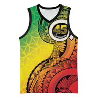 Vanuatu 45th Independence Anniversary Basketball Jersey Ni-Van Sandroing LT7 Unisex Colorful - Polynesian Pride