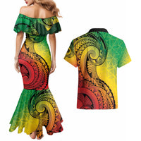 Vanuatu 45th Independence Anniversary Couples Matching Mermaid Dress and Hawaiian Shirt Ni-Van Sandroing LT7 - Polynesian Pride