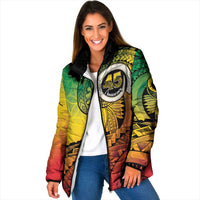 Vanuatu 45th Independence Anniversary Padded Jacket Ni-Van Sandroing LT7 Women Colorful - Polynesian Pride