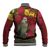 Kakapo Bird New Zealand Baseball Jacket Floral Christmas LT7 - Polynesian Pride