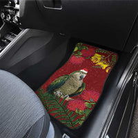 Kakapo Bird New Zealand Car Mats Floral Christmas