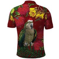 Kakapo Bird New Zealand Polo Shirt Floral Christmas LT7 - Polynesian Pride
