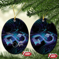 Polynesian Personalized Memorial Ceramic Ornament Oceanic Infinity Symbol - Until We Meet Again LT7 Oval Black - Polynesian Pride