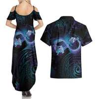 Polynesian Personalized Memorial Couples Matching Summer Maxi Dress and Hawaiian Shirt Oceanic Infinity Symbol - Until We Meet Again LT7 - Polynesian Pride