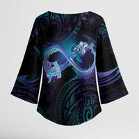 Polynesian Personalized Memorial Kimono Sleeve Blouse Oceanic Infinity Symbol - Until We Meet Again LT7 - Polynesian Pride
