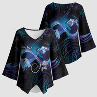 Polynesian Personalized Memorial Kimono Sleeve Blouse Oceanic Infinity Symbol - Until We Meet Again LT7 - Polynesian Pride