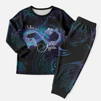 Polynesian Personalized Memorial Christmas Pajama Set Oceanic Infinity Symbol - Until We Meet Again LT7 Men Black - Polynesian Pride