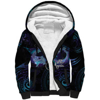 Polynesian Personalized Memorial Sherpa Hoodie Oceanic Infinity Symbol - Until We Meet Again LT7 Unisex Black - Polynesian Pride