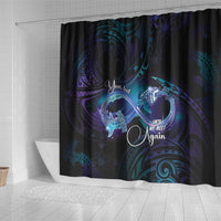 Polynesian Personalized Memorial Shower Curtain Oceanic Infinity Symbol - Until We Meet Again - Polynesian Pride