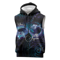 Polynesian Personalized Memorial Sleeveless Zip Hoodie Oceanic Infinity Symbol - Until We Meet Again LT7 Black - Polynesian Pride