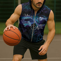 Polynesian Personalized Memorial Sleeveless Zip Hoodie Oceanic Infinity Symbol - Until We Meet Again - Polynesian Pride