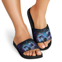 Polynesian Personalized Memorial Slide Sandals Oceanic Infinity Symbol - Until We Meet Again - Polynesian Pride