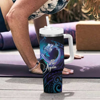 Polynesian Personalized Memorial Tumbler With Handle Oceanic Infinity Symbol - Until We Meet Again - Polynesian Pride
