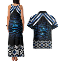 New Zealand Matariki Couples Matching Tank Maxi Dress and Hawaiian Shirt Galaxy Styled Taniko