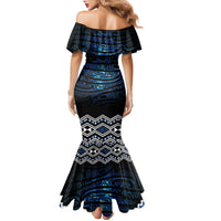 New Zealand Matariki Family Matching Mermaid Dress and Hawaiian Shirt Galaxy Styled Taniko