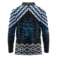 New Zealand Matariki Long Sleeve Polo Shirt Galaxy Styled Taniko