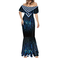 New Zealand Matariki Mermaid Dress Galaxy Poutama Motifs